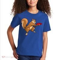 Disc Golf Squirrel Frolf Frisbee Golf Disc Gift Kids T-Shirt thumb 2