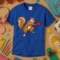 Disc Golf Squirrel Frolf Frisbee Golf Disc Gift Kids T-Shirt thumb 3