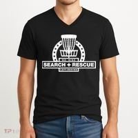 Disc Golf Search and Rescue, Disc Golf Gift, Funny Disc Golf V-Neck T-Shirt thumb 2