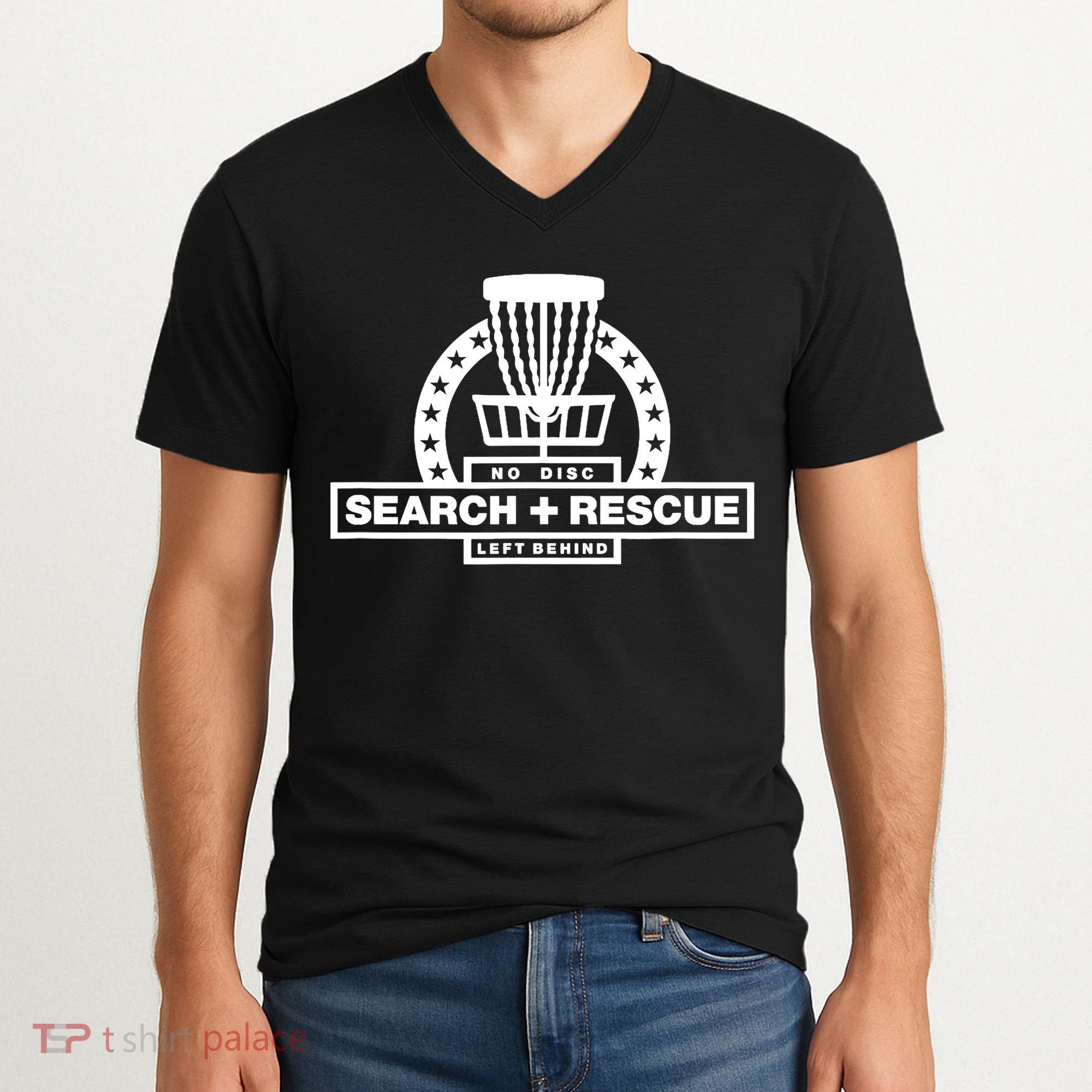 Disc Golf Search and Rescue, Disc Golf Gift, Funny Disc Golf V-Neck T-Shirt