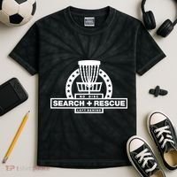 Disc Golf Search and Rescue, Disc Golf Gift, Funny Disc Golf Kids Tie-Dye T-Shirt thumb 2