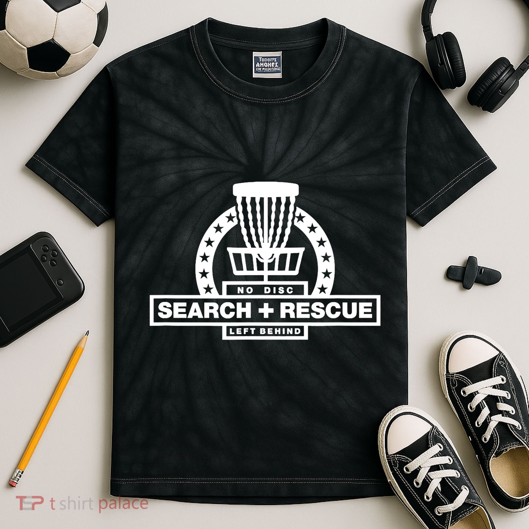 Disc Golf Search and Rescue, Disc Golf Gift, Funny Disc Golf Kids Tie-Dye T-Shirt