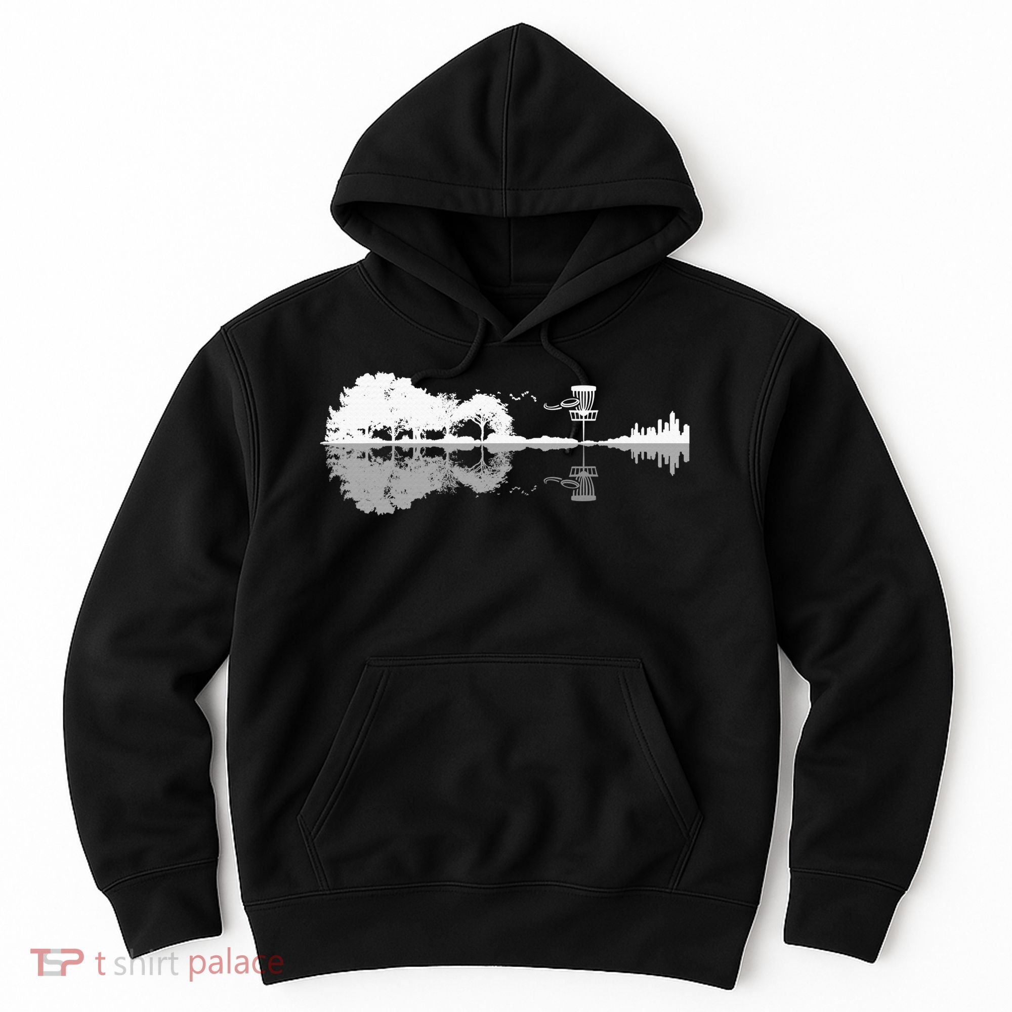 Disc Golf Sunset Guitar Guitarist Player Golfing Golfer Gift Hoodie