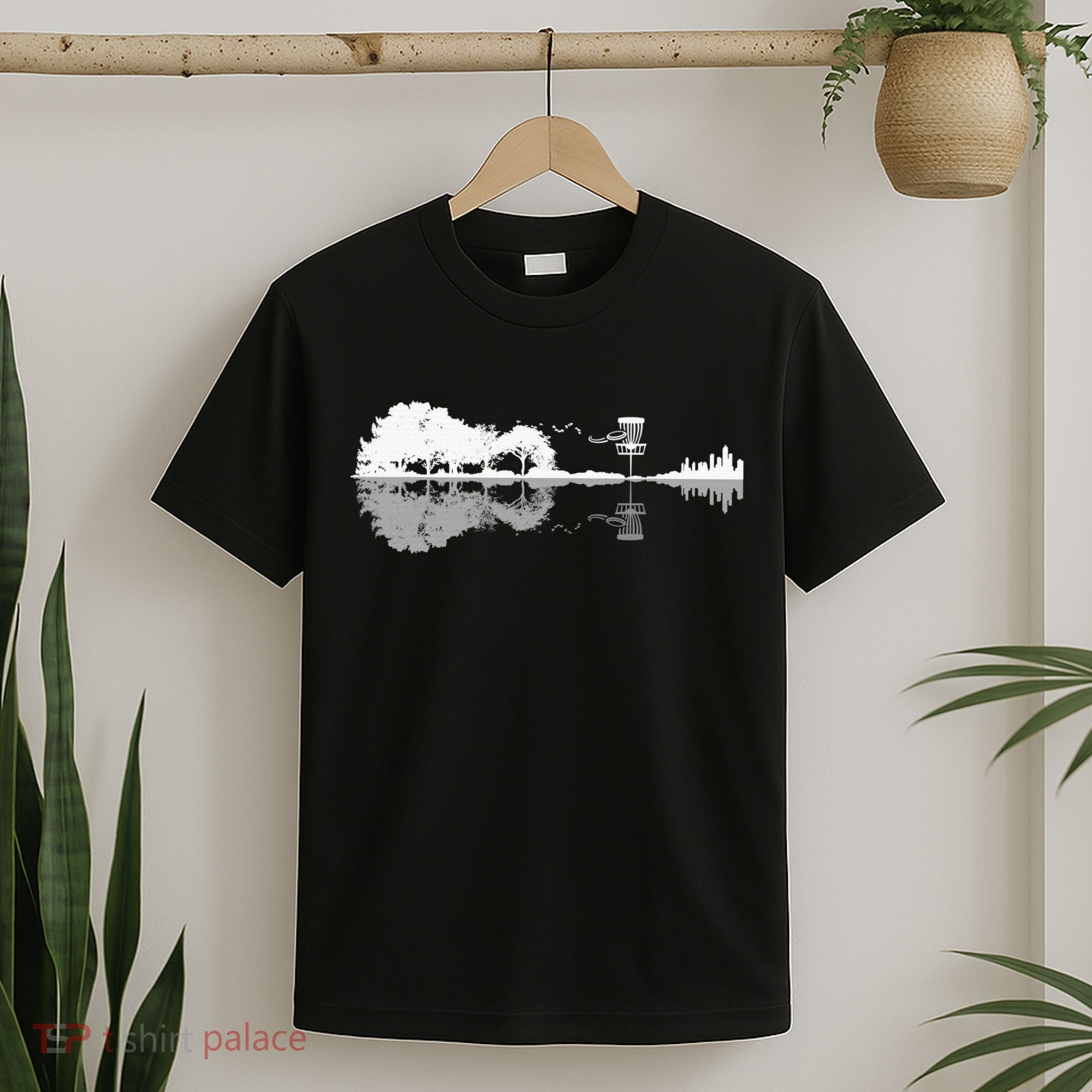 Disc Golf Sunset Guitar Guitarist Player Golfing Golfer Gift T-Shirt
