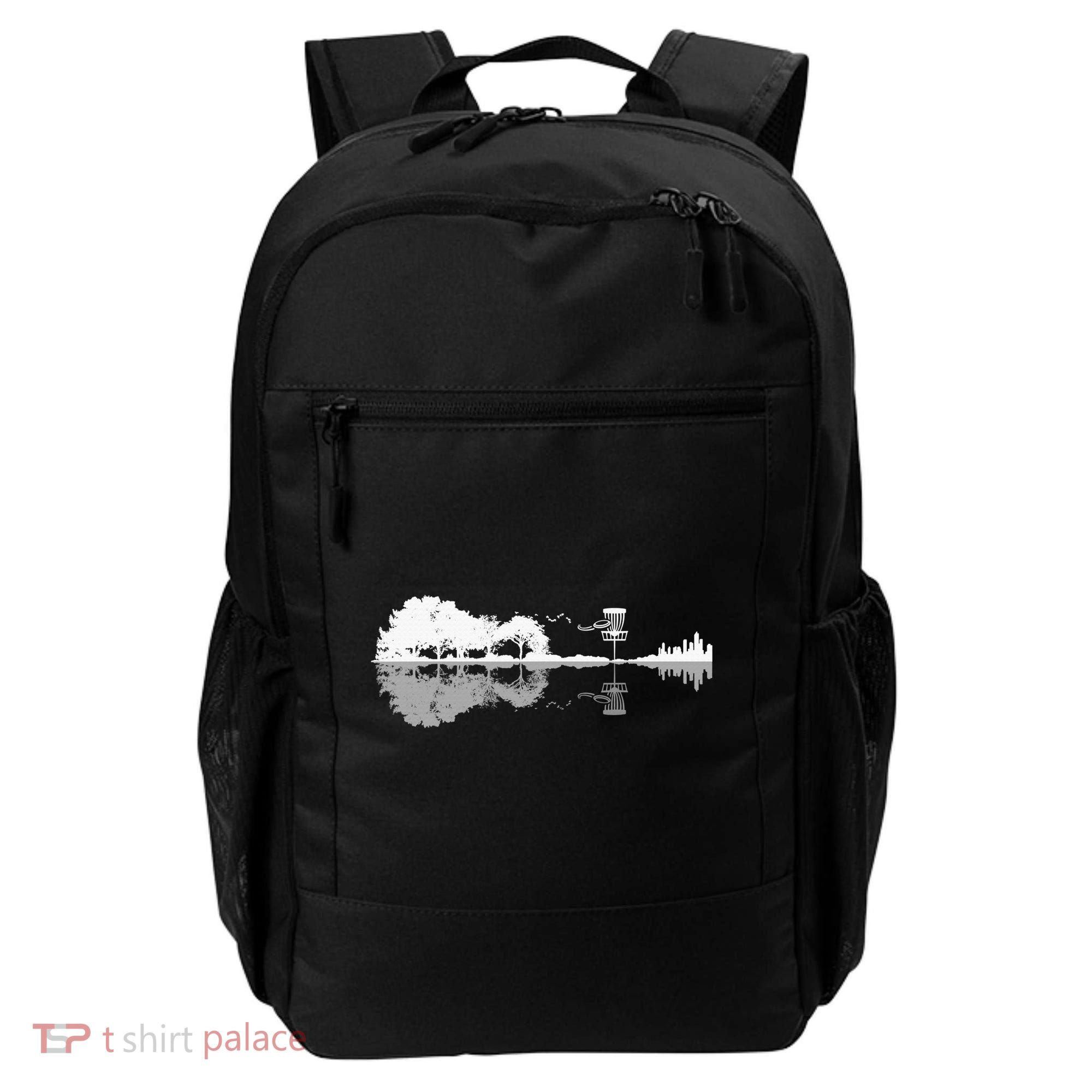 Disc Golf Sunset Guitar Guitarist Player Golfing Golfer Gift Backpack