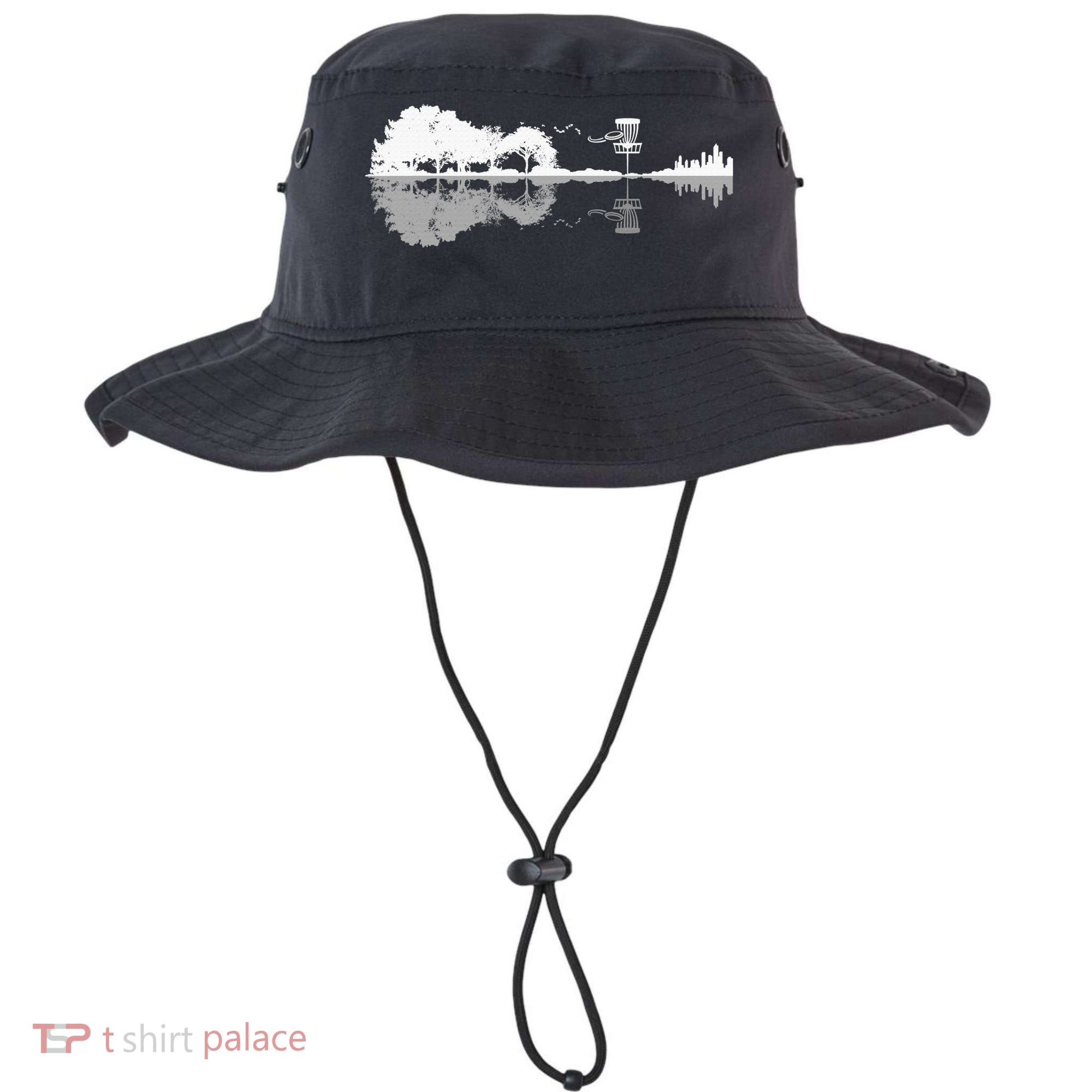Disc Golf Sunset Guitar Guitarist Player Golfing Golfer Gift Bucket Hat