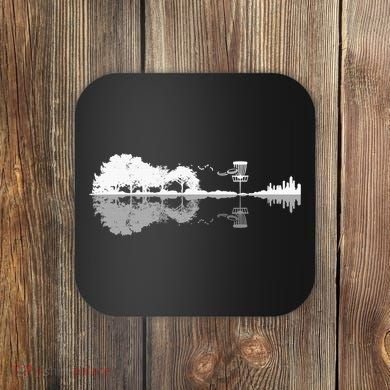 Disc Golf Sunset Guitar Guitarist Player Golfing Golfer Gift Coaster