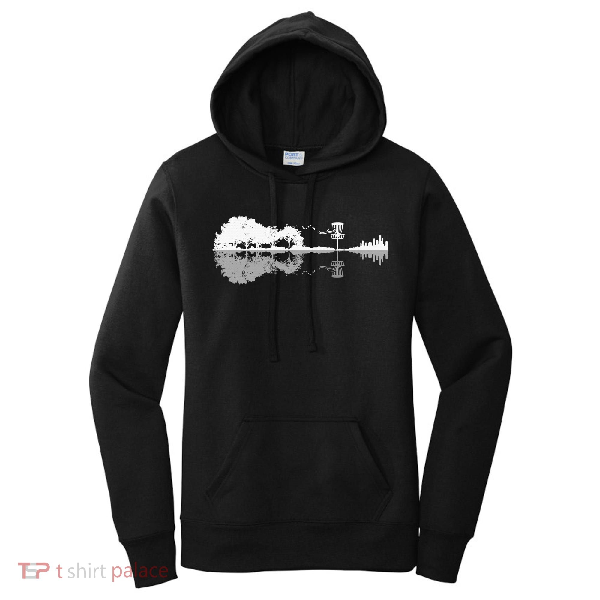 Disc Golf Sunset Guitar Guitarist Player Golfing Golfer Gift Women's Hoodie