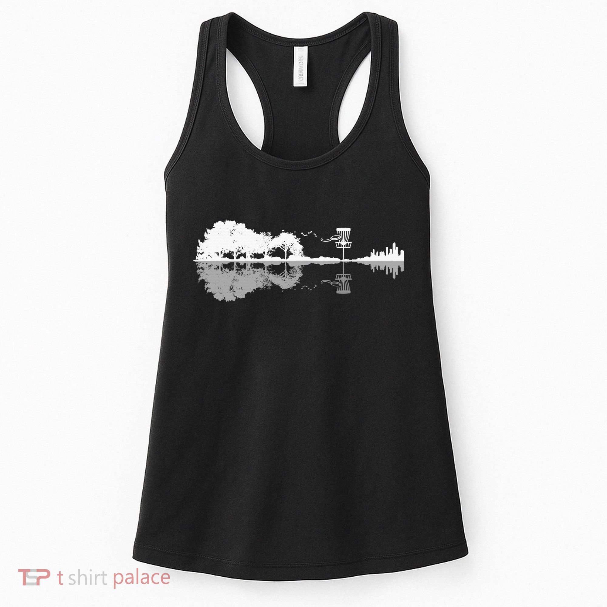 Disc Golf Sunset Guitar Guitarist Player Golfing Golfer Gift Women's Tank Top