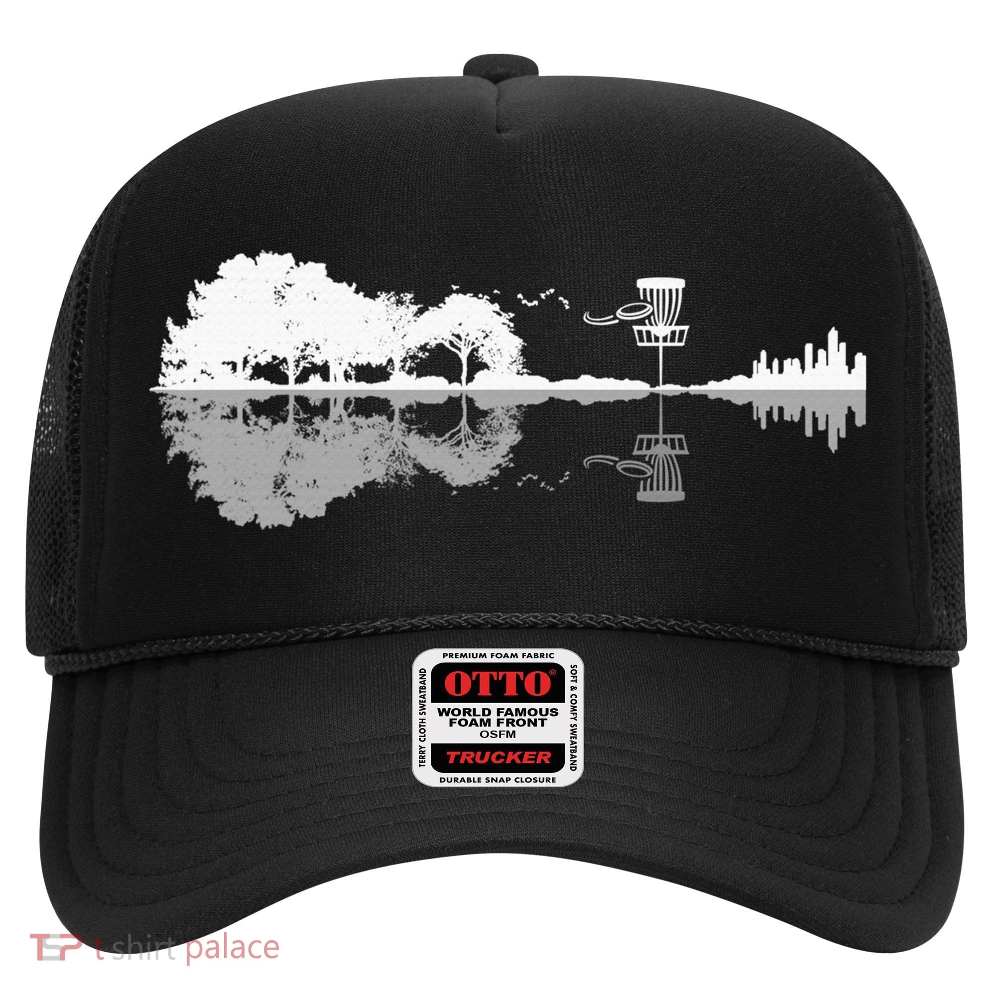 Disc Golf Sunset Guitar Guitarist Player Golfing Golfer Gift Hat
