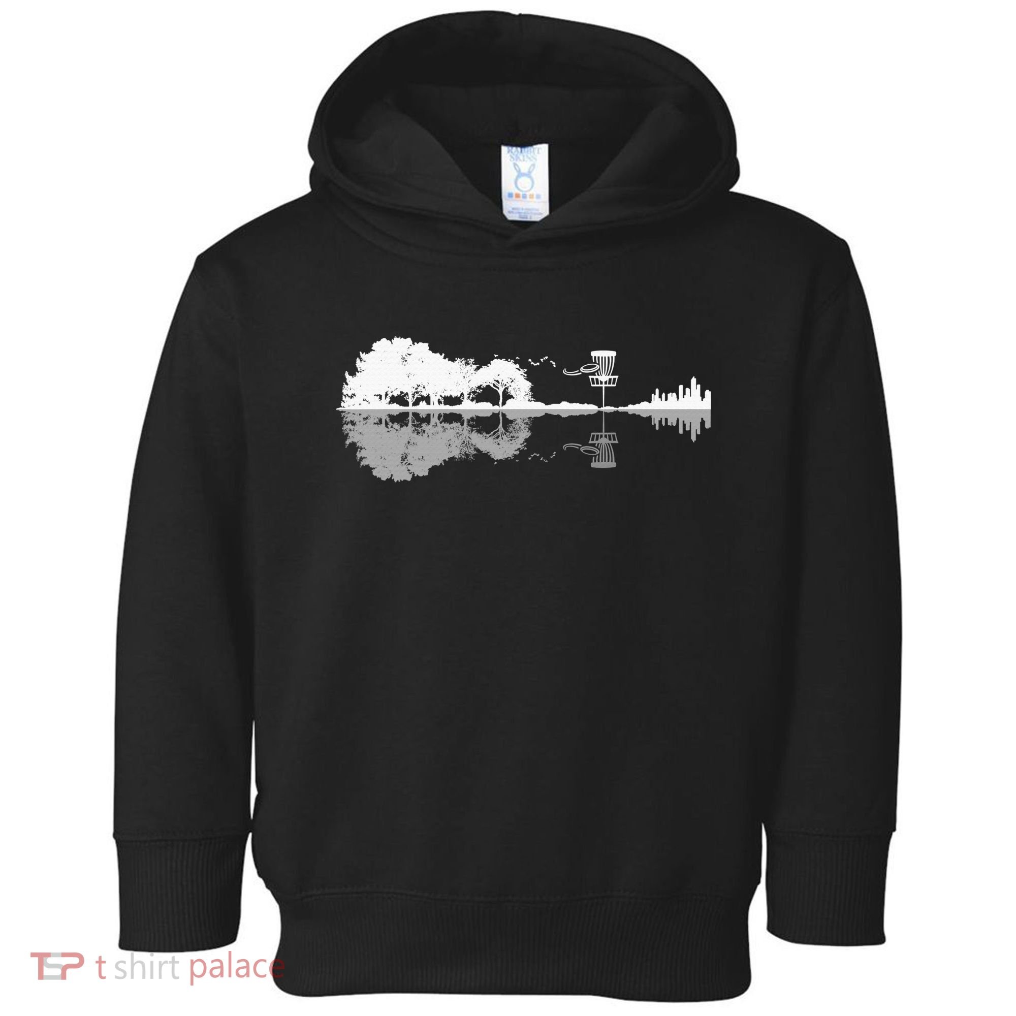 Disc Golf Sunset Guitar Guitarist Player Golfing Golfer Gift Toddler Hoodie