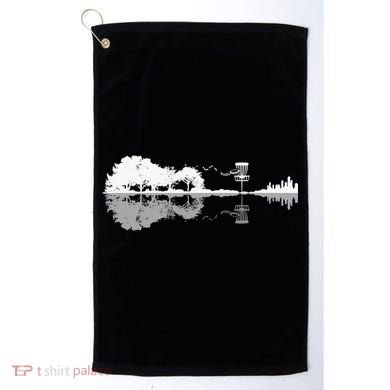 Disc Golf Sunset Guitar Guitarist Player Golfing Golfer Gift Golf Towel