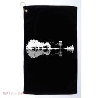 Disc Golf Sunset Guitar Guitarist Player Golfing Golfer Gift Golf Towel thumb 0