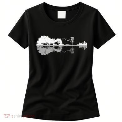 Disc Golf Sunset Guitar Guitarist Player Golfing Golfer Gift Women's T-Shirt