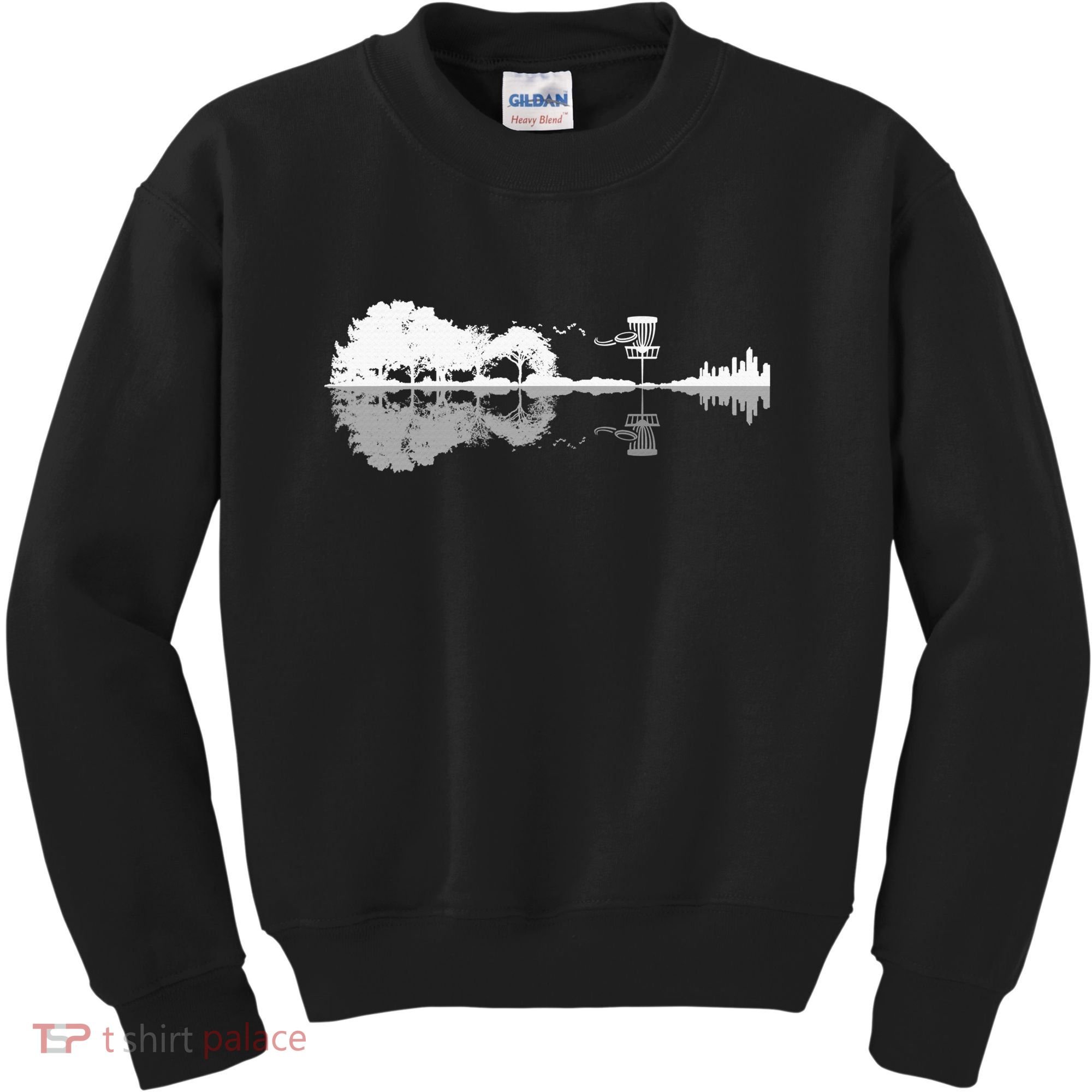 Disc Golf Sunset Guitar Guitarist Player Golfing Golfer Gift Kids Sweatshirt