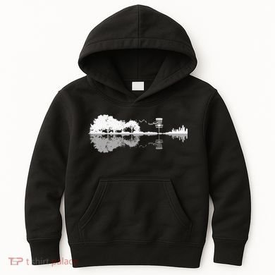 Disc Golf Sunset Guitar Guitarist Player Golfing Golfer Gift Kids Hoodie