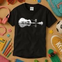 Disc Golf Sunset Guitar Guitarist Player Golfing Golfer Gift Kids T-Shirt thumb 3