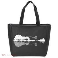 Disc Golf Sunset Guitar Guitarist Player Golfing Golfer Gift Tote Bag thumb 0