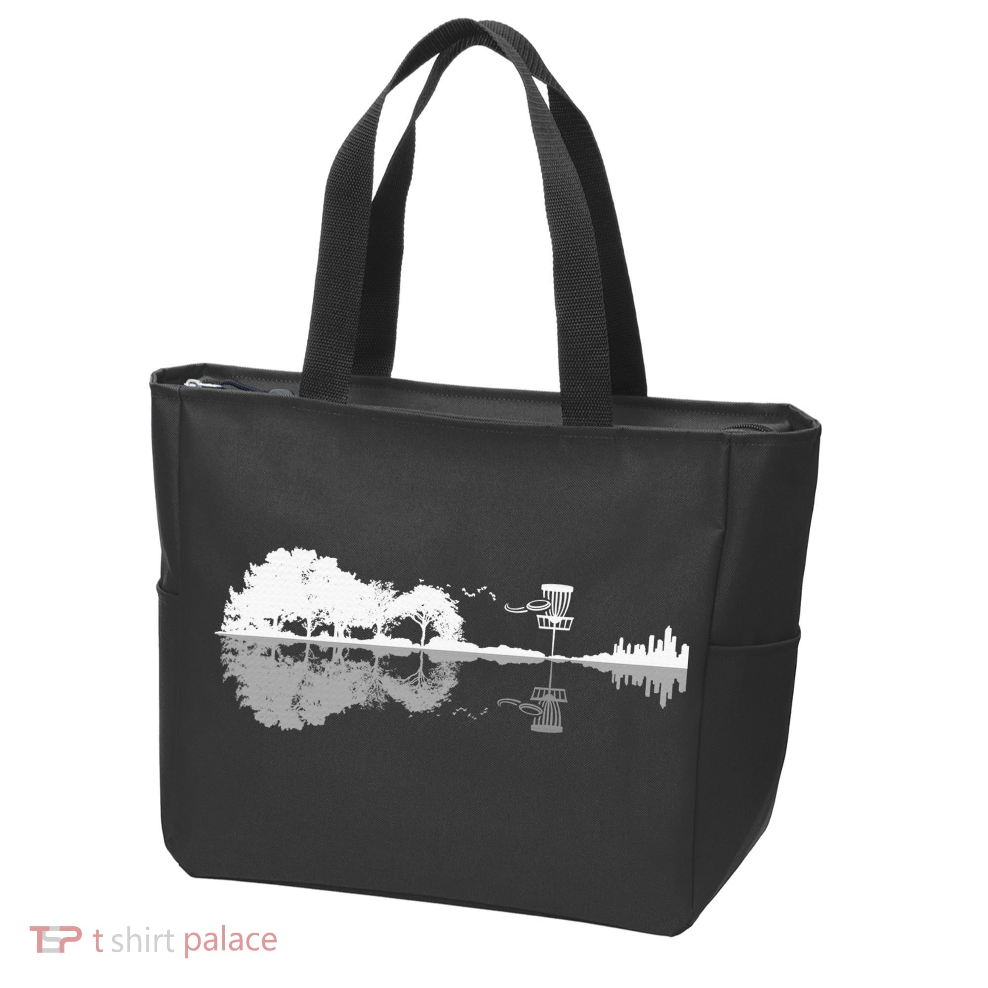 Disc Golf Sunset Guitar Guitarist Player Golfing Golfer Gift Tote Bag