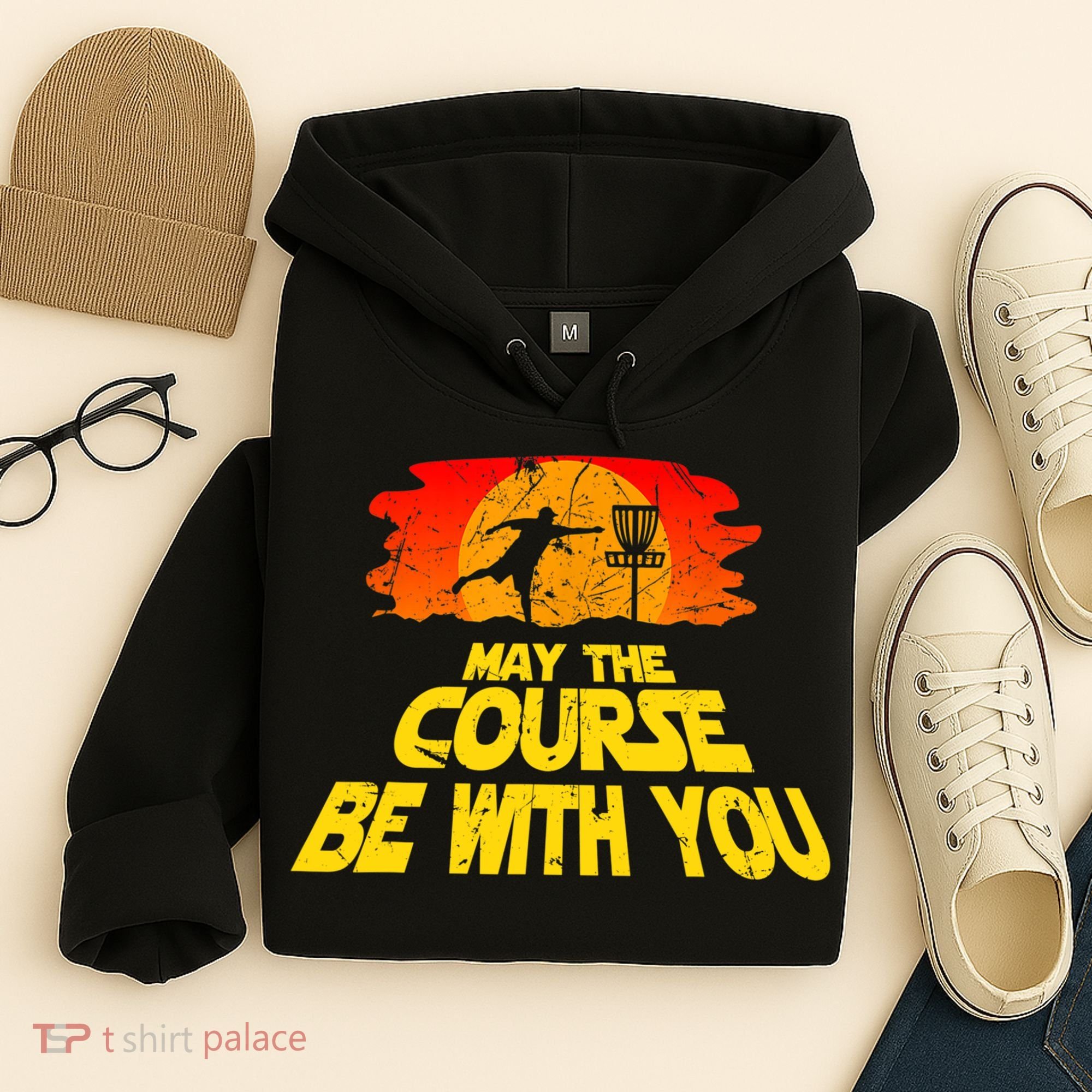 Disc Golf Shirt May The Course Be With You Trendy Golf Tee Hoodie