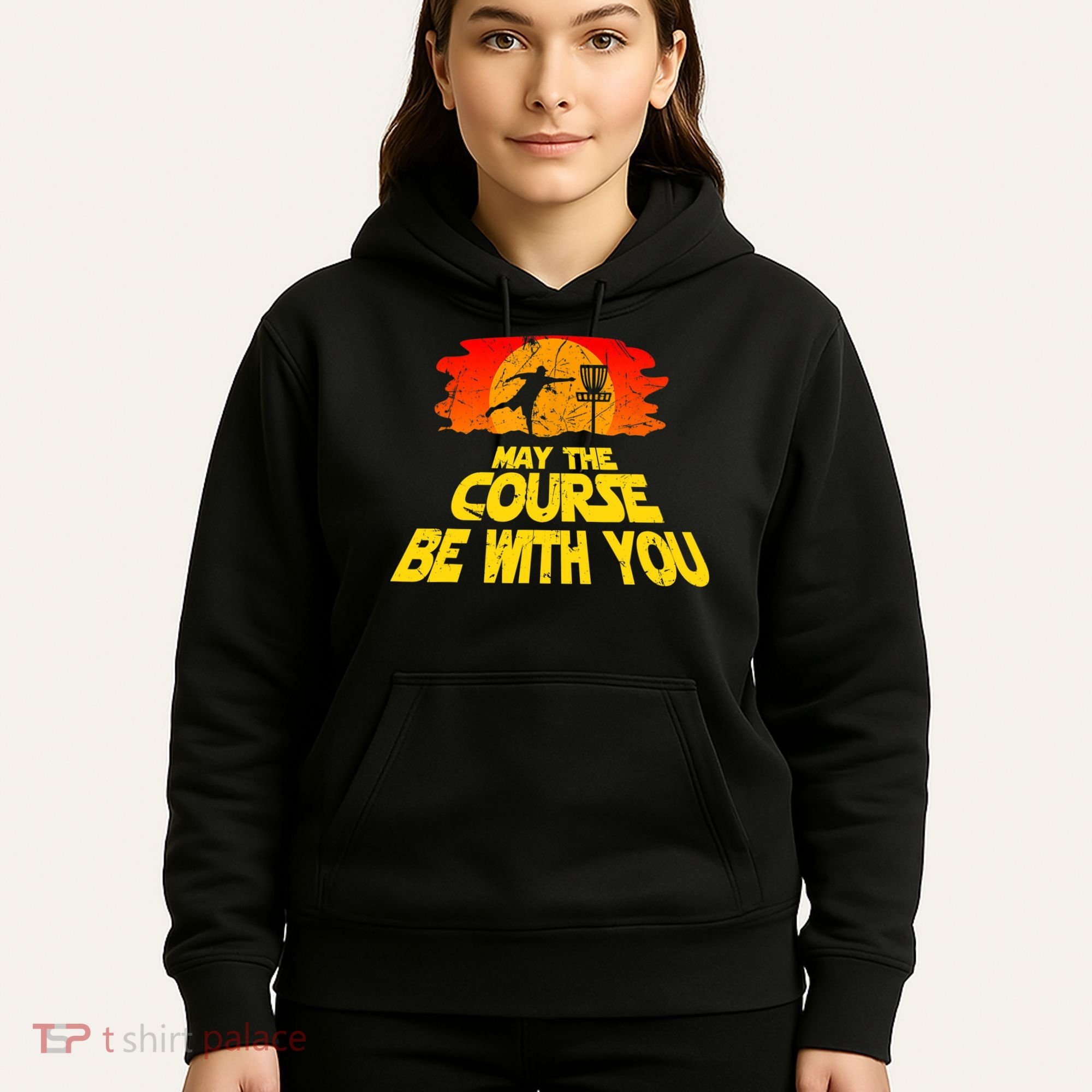 Disc Golf Shirt May The Course Be With You Trendy Golf Tee Hoodie
