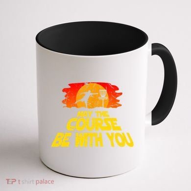 Disc Golf Shirt May The Course Be With You Trendy Golf Tee Coffee Mug back