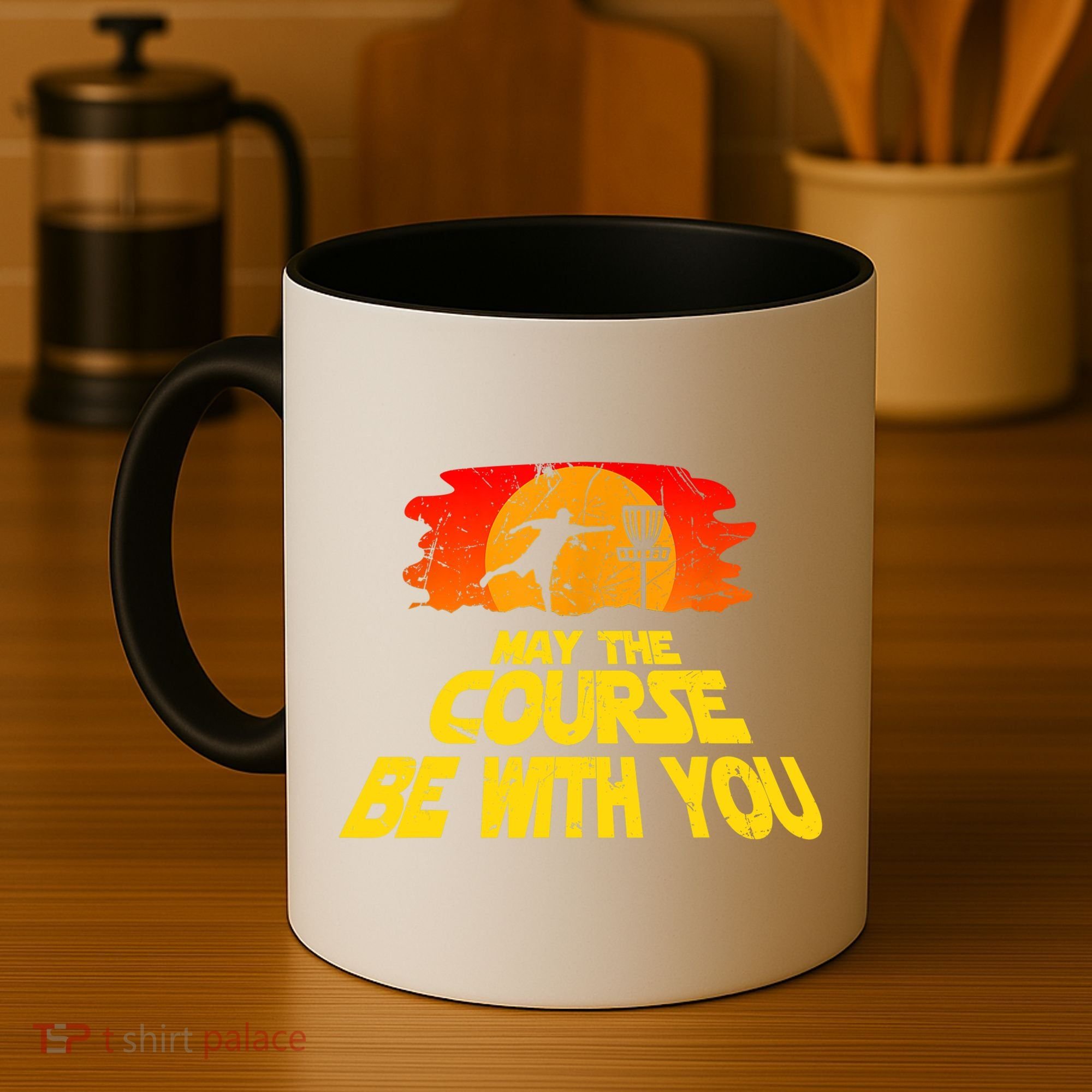 Disc Golf Shirt May The Course Be With You Trendy Golf Tee Coffee Mug