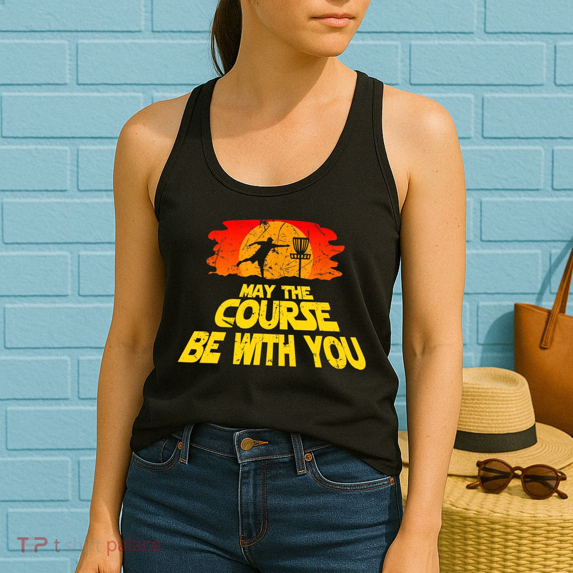 Disc Golf Shirt May The Course Be With You Trendy Golf Tee Women's Tank Top