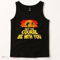 Disc Golf Shirt May The Course Be With You Trendy Golf Tee Tank Top thumb 2