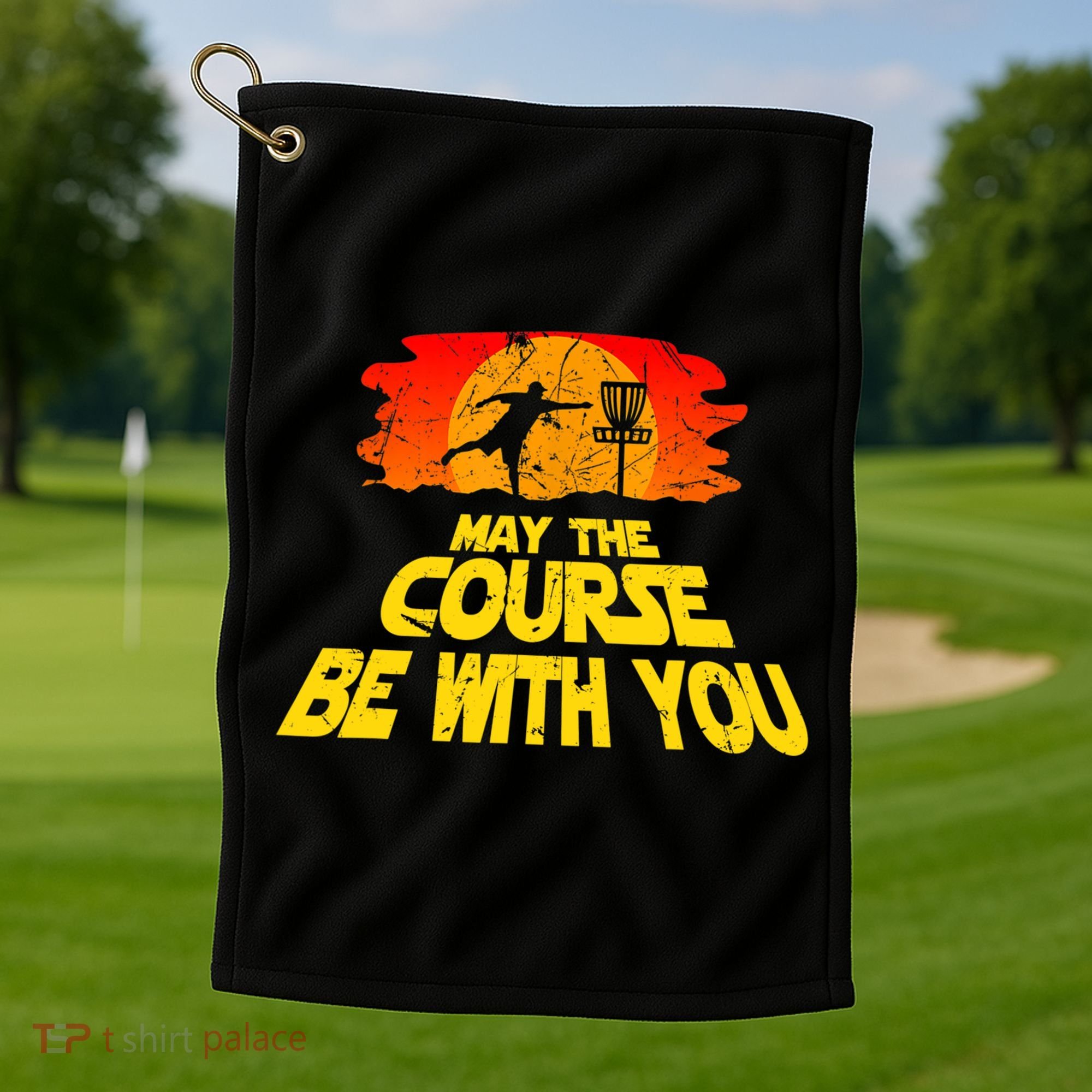 Disc Golf Shirt May The Course Be With You Trendy Golf Tee Golf Towel