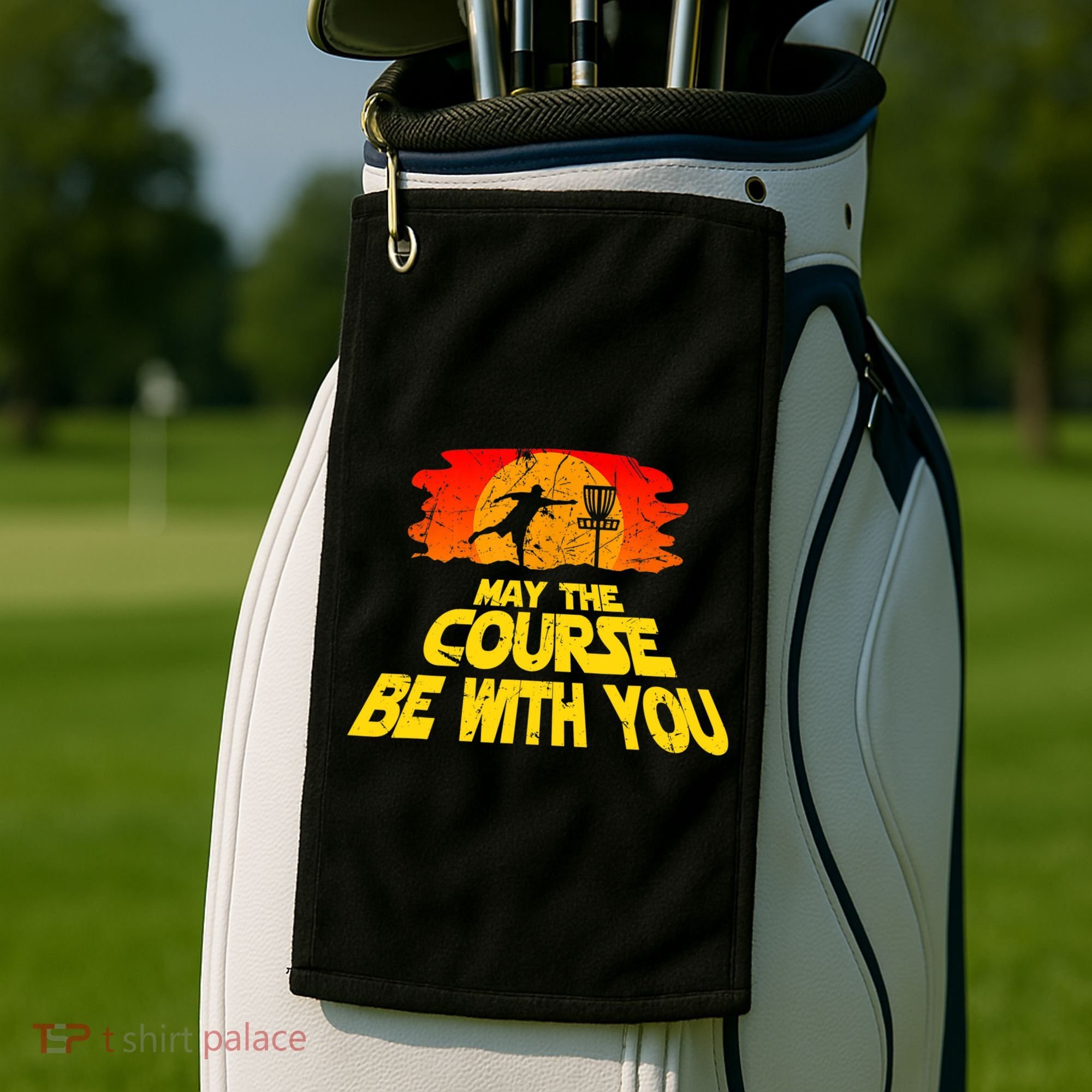 Disc Golf Shirt May The Course Be With You Trendy Golf Tee Golf Towel