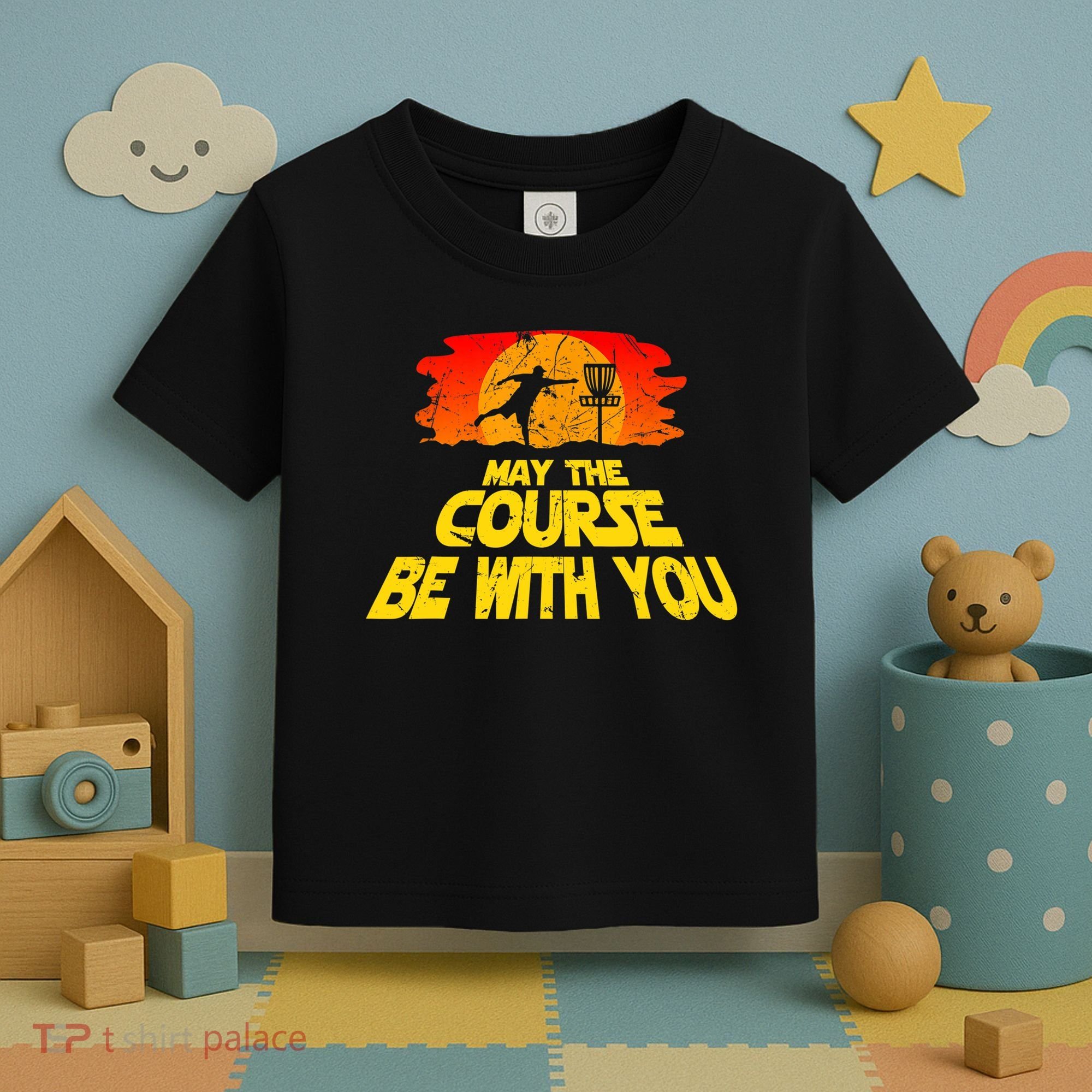 Disc Golf Shirt May The Course Be With You Trendy Golf Tee Toddler T-Shirt