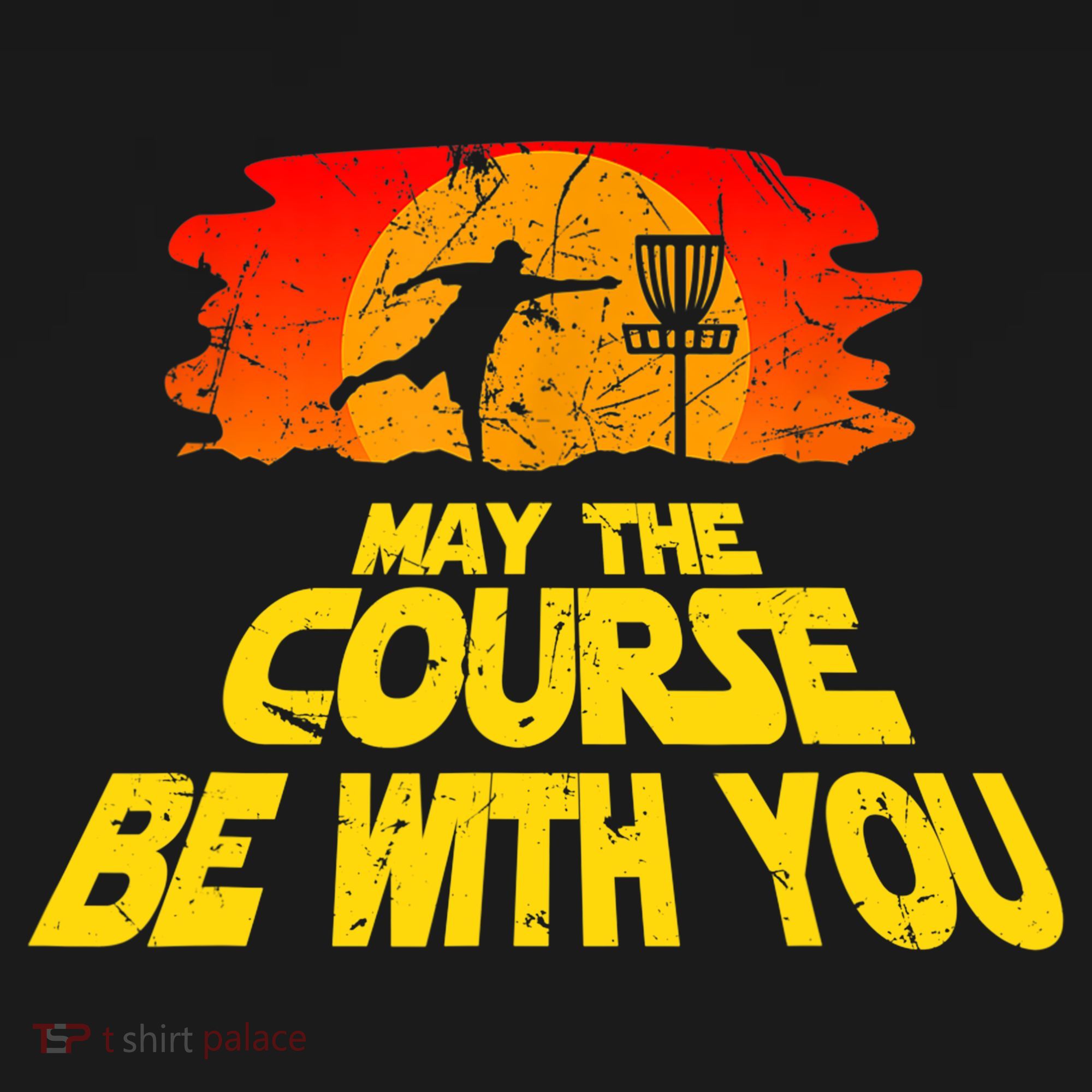 Disc Golf Shirt May The Course Be With You Trendy Golf Tee Visor