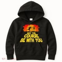 Disc Golf Shirt May The Course Be With You Trendy Golf Tee Kids Hoodie thumb 0