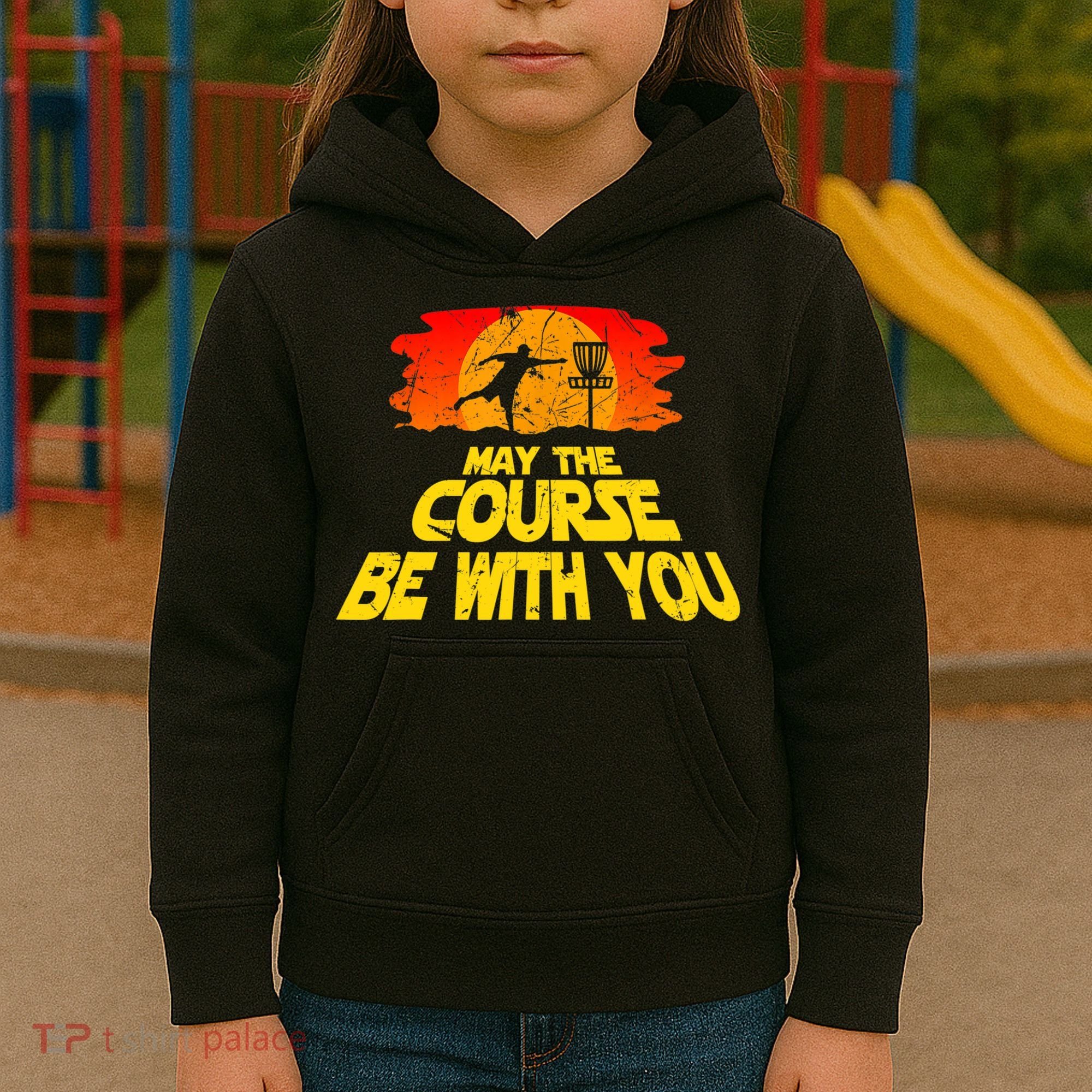 Disc Golf Shirt May The Course Be With You Trendy Golf Tee Kids Hoodie