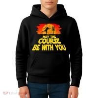 Disc Golf Shirt May The Course Be With You Trendy Golf Tee Kids Hoodie thumb 4