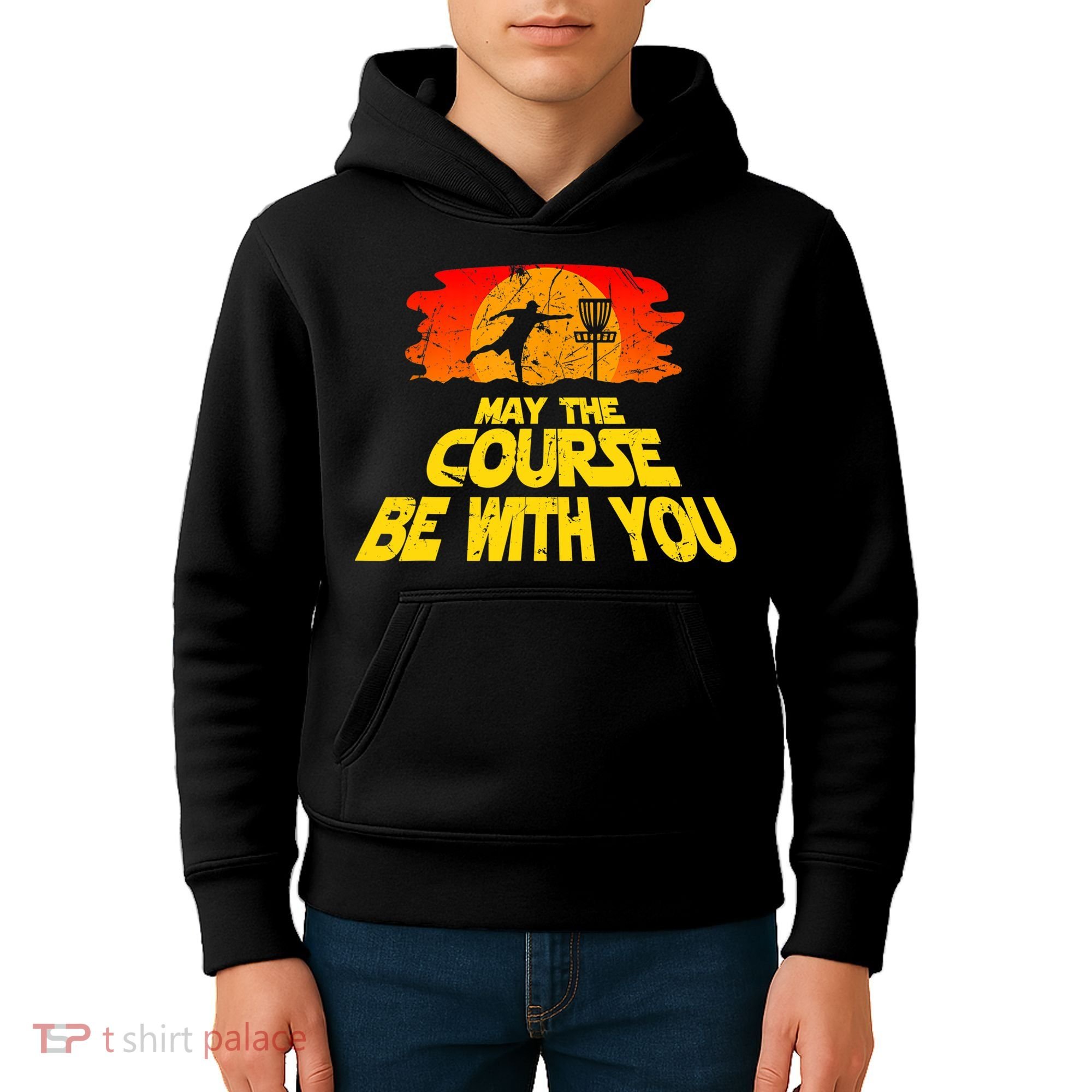 Disc Golf Shirt May The Course Be With You Trendy Golf Tee Kids Hoodie