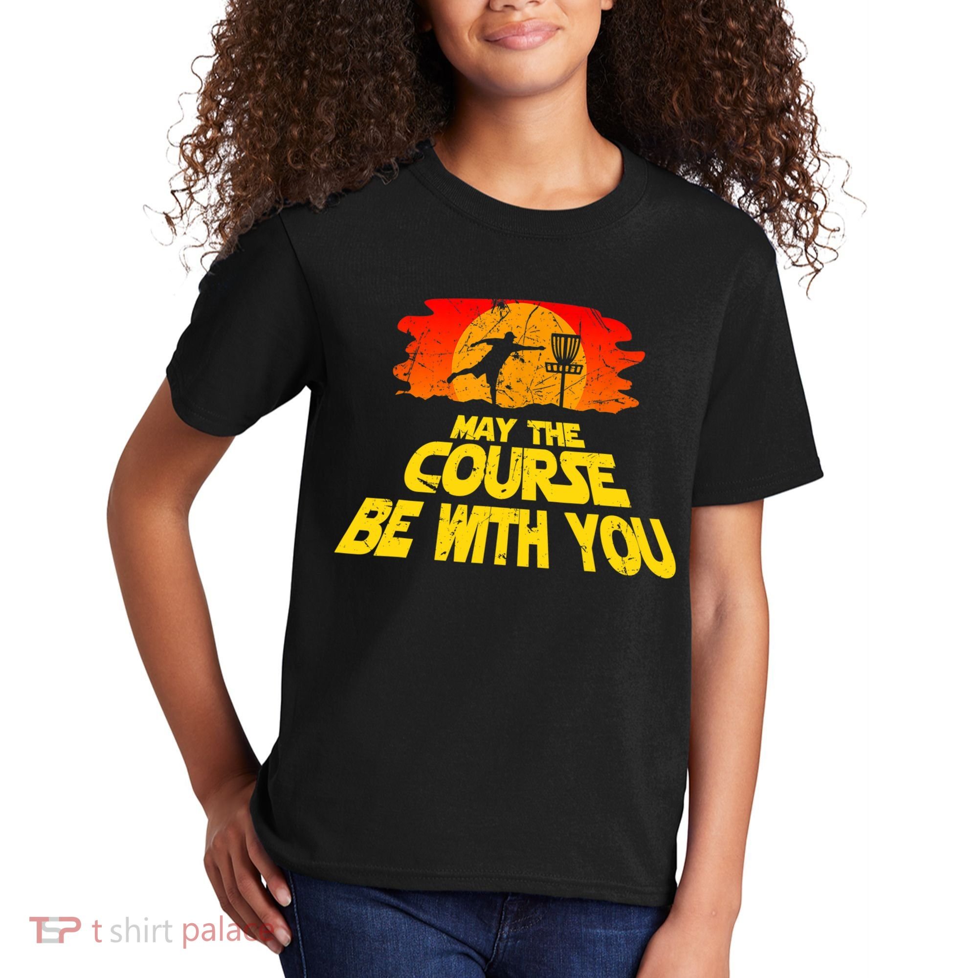 Disc Golf Shirt May The Course Be With You Trendy Golf Tee Kids T-Shirt