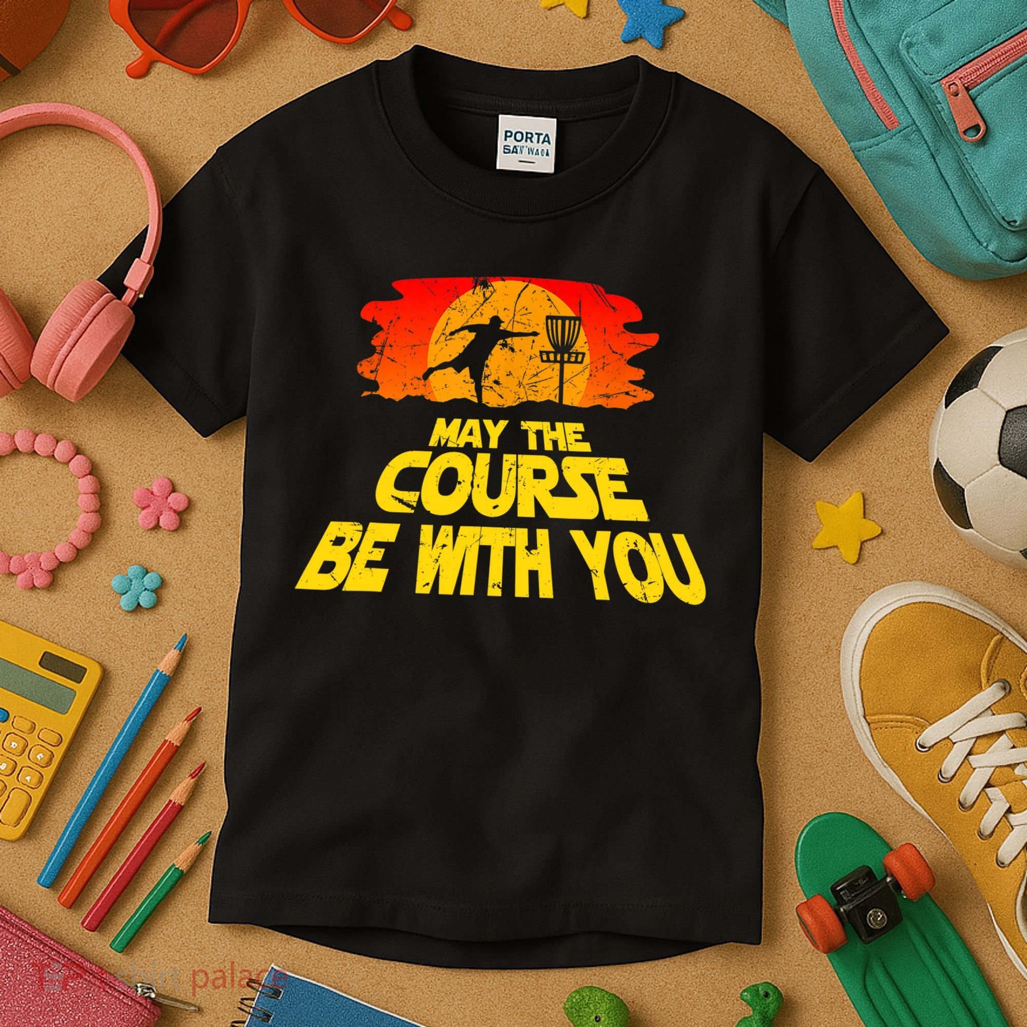 Disc Golf Shirt May The Course Be With You Trendy Golf Tee Kids T-Shirt