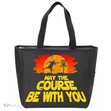 Disc Golf Shirt May The Course Be With You Trendy Golf Tee Tote Bag