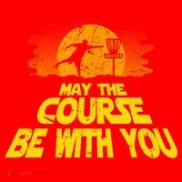 Disc Golf Shirt May The Course Be With You Trendy Golf Tee Santa Hat thumb 1