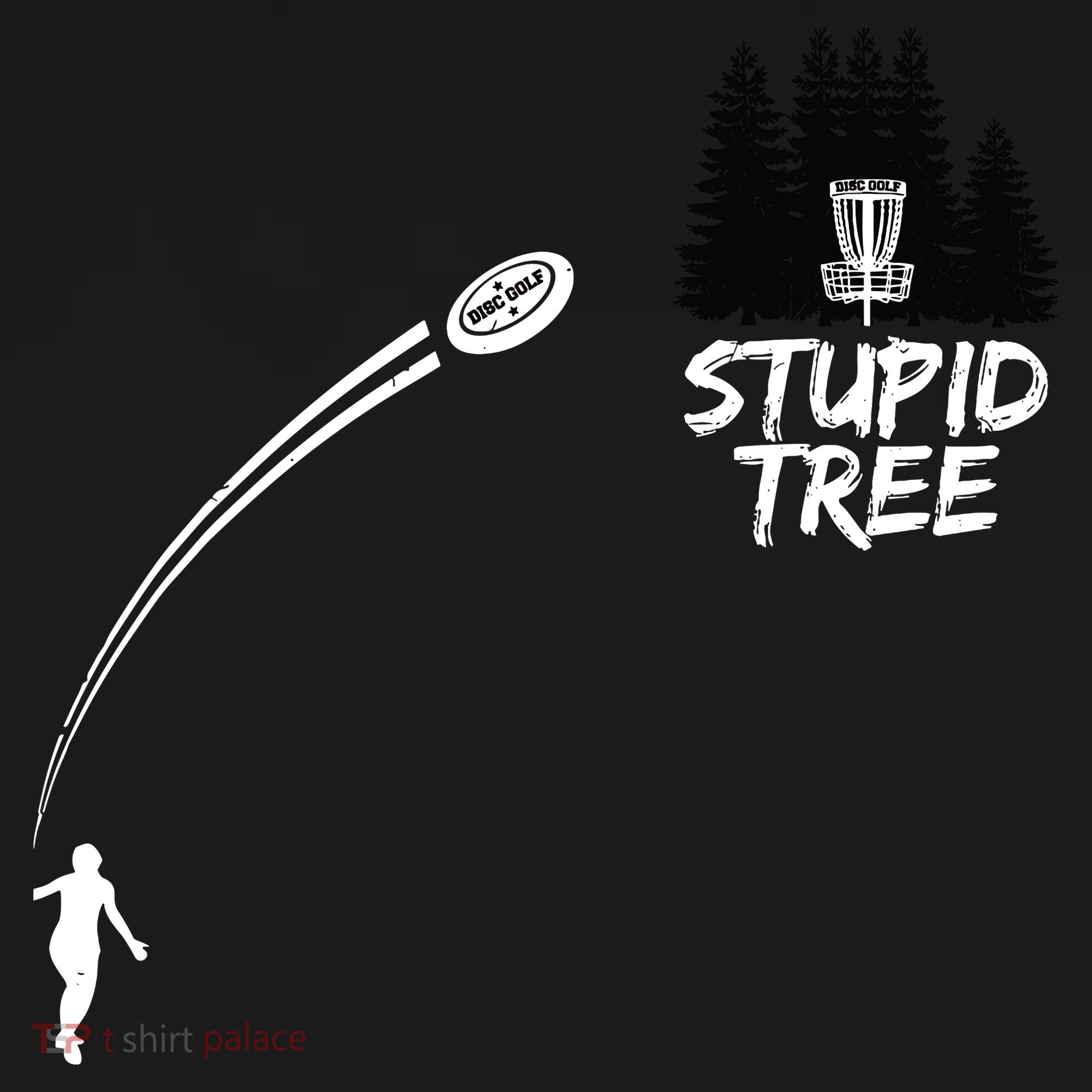 Disc Golf Stupid Tree Funny Frisbee Dad Boy Tees Doggie Tank