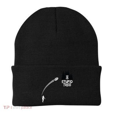 Disc Golf Stupid Tree Funny Frisbee Dad Boy Tees Beanie