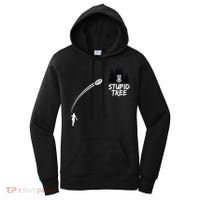 Disc Golf Stupid Tree Funny Frisbee Dad Boy Tees Women's Hoodie thumb 0