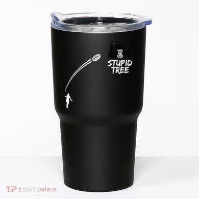 Disc Golf Stupid Tree Funny Frisbee Dad Boy Tees Tumbler