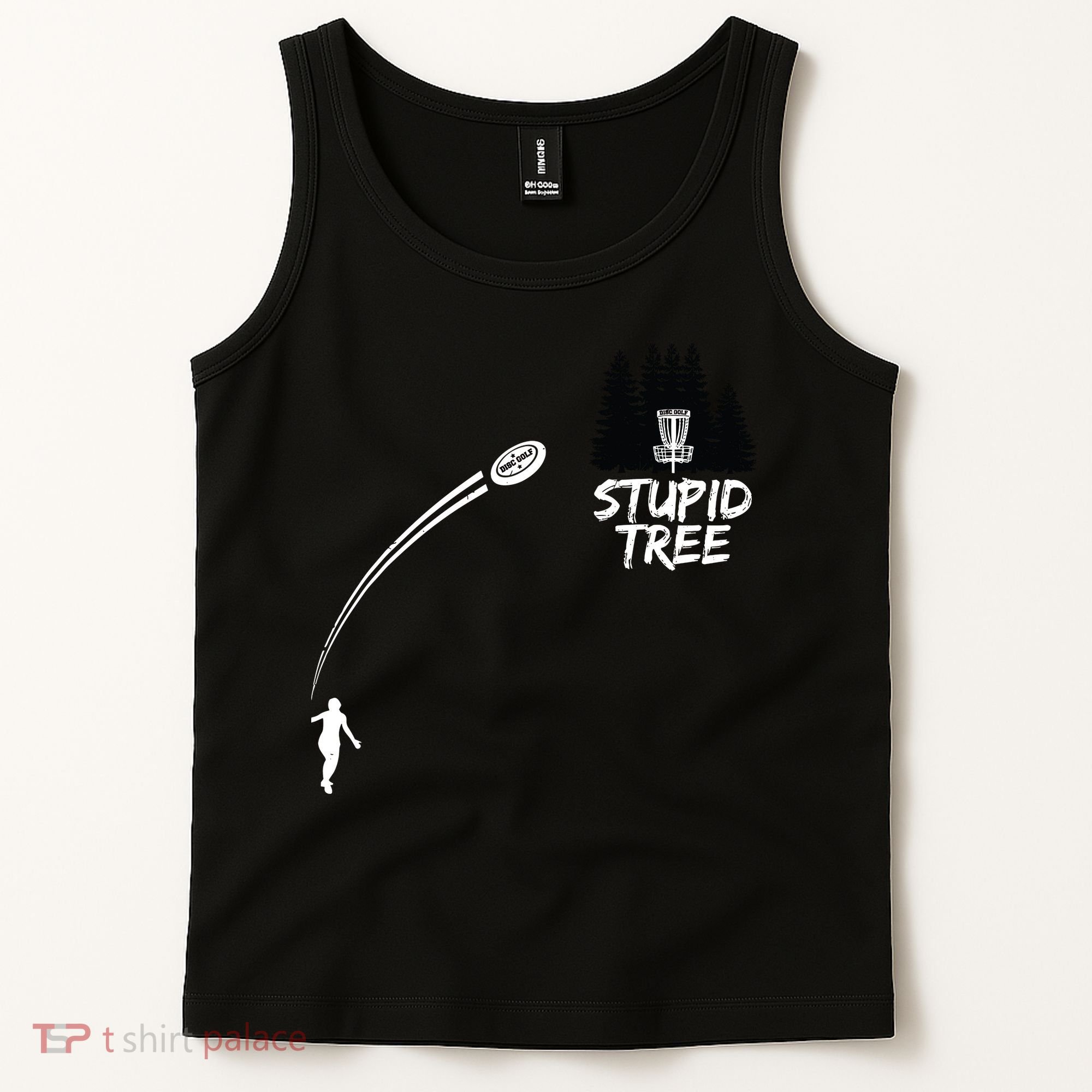 Disc Golf Stupid Tree Funny Frisbee Dad Boy Tees Tank Top