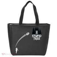 Disc Golf Stupid Tree Funny Frisbee Dad Boy Tees Tote Bag thumb 0
