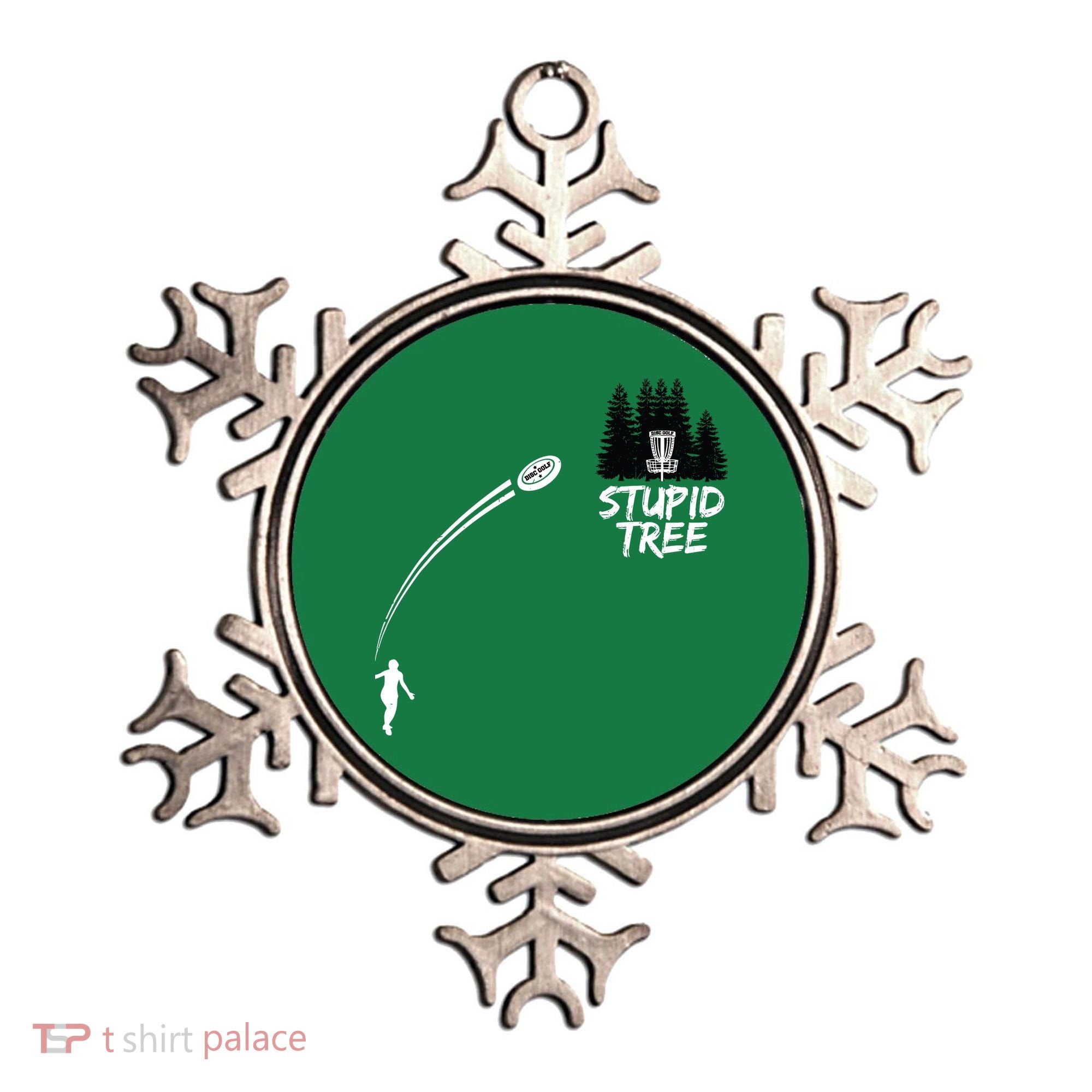 Disc Golf Stupid Tree Funny Frisbee Dad Boy Tees Ornament