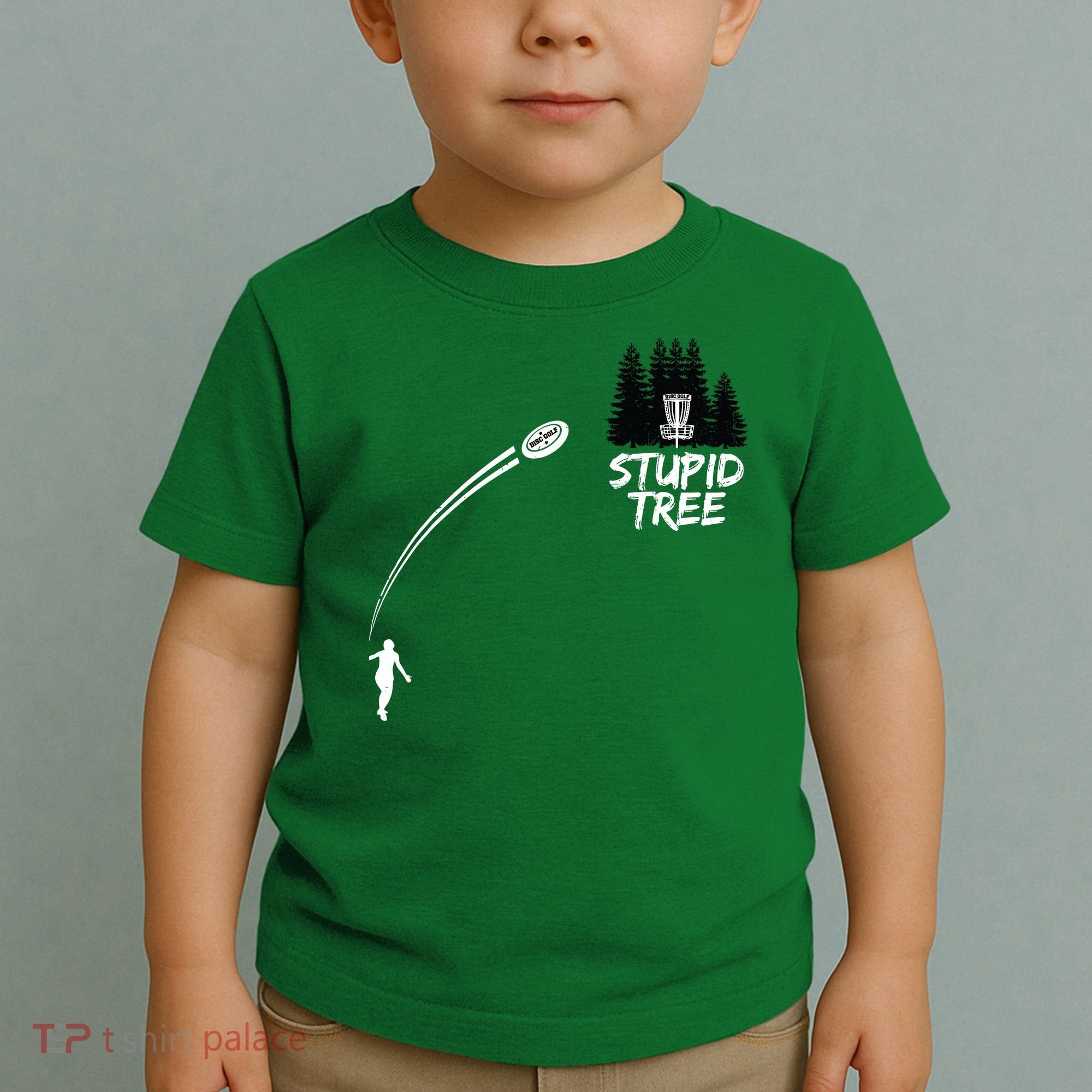 Disc Golf Stupid Tree Funny Frisbee Dad Boy Tees Toddler T-Shirt