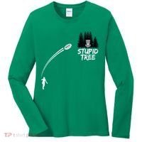 Disc Golf Stupid Tree Funny Frisbee Dad Boy Tees Women's Long Sleeve Shirt thumb 0
